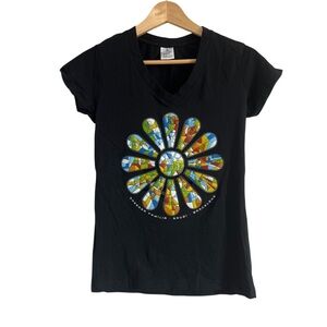 Gaudi Sagrada Familia Barcelona Stained Glass Art Tee Black M